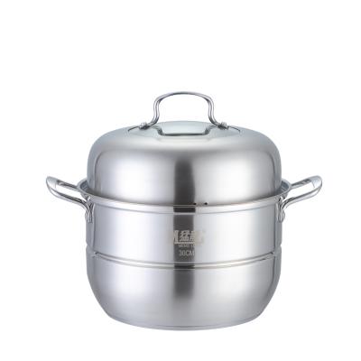 China Sustainable Induction Steamer Pot Gas Food Steamer Stainless Steel Steaming Pot for sale