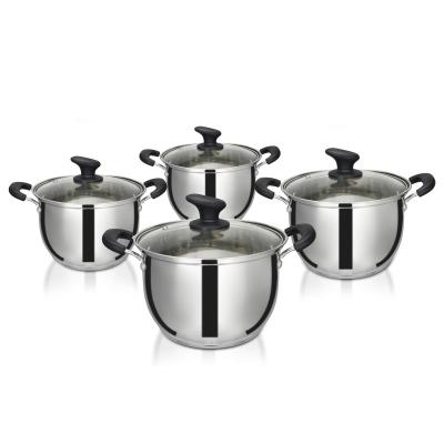 China Factory direct sale price sustainable hot selling cookware set stainless steel pot for sale