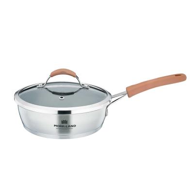 China 18/8 Stainless Steel Induction Sustainable Frying Pan 24cm Pan for sale