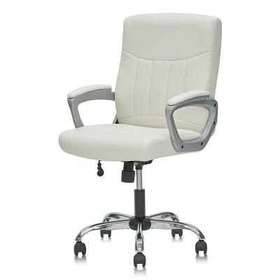 China (Height)Adjustable Low Back White Executive Office Chair For Meeting Room for sale