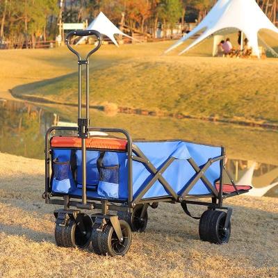 China Foldable Wagon Cart for Shopping Dimension L x W x H 100*58*54CM Shopping Steel Frame for sale