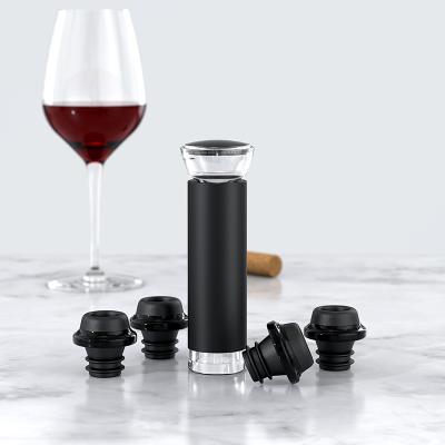 China Factory Export Red Wine Stopper Vacuum Wine Stopper Bottle Stopper Manual Wine Pump 5pcs Set for sale