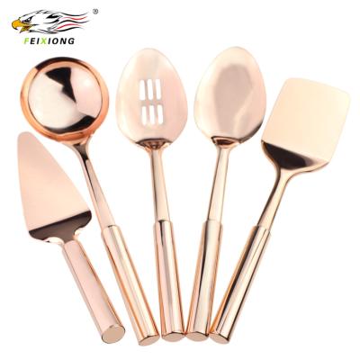 China Sustainable Professional Production Stainless Steel Kitchen Tools Turner / Spoon / Soup Pocket 5 Pcs Set for sale