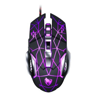 China China Factory Wholesale Price Flash Sensitive Switching Lamp V6 E-sports Game Mechanical Gaming Mouse Breathing Wired Mouse Four-color for sale