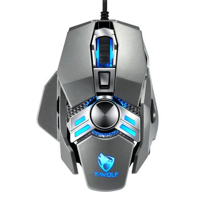 China Four-color Lamp Gaming Mouse Glowing Breathing Steel Plate Wired High Sensitive Colorful Lighting Switching Mouse For PC Computer Laptop Notebook for sale