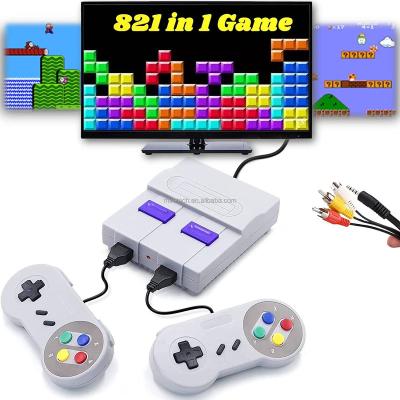 China ABS Plastic Mini Game Box Machine Super Classic Supports Two Players Controller TV Built-in 821 Video Game Console for sale