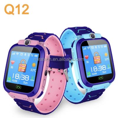 China New 2021 touch screen 2g 4g sim sim reloj card baby reloj inteligente books gps camara anti-lost smartwatch ip68 waterproof kids q12 for sale