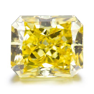 China Messi Jewelry Synthetic Diamond 0.5ct~1.02ct VS Diamonds Heater Cut Lab Grown Bright Yellow Radiant Cut Fancy for sale