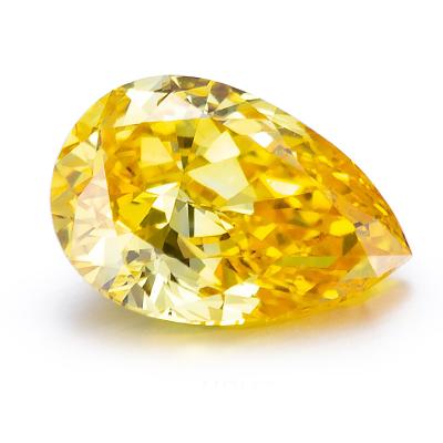 China Messi Jewelry Pear Shape CVD HPHT Vivid Intense Fancy Yellow Lab Developed Diamond Jewelry Decorations for sale