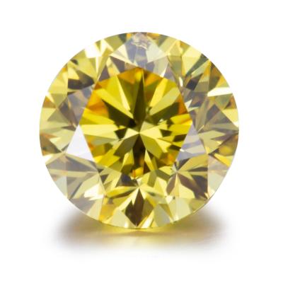 China Jewelry Making Messi Jewelry Wholesale Round VS Synthetic CVD HPHT Lab Grown Yellow Diamond VVS SI Diamond Fancy Yellow for sale