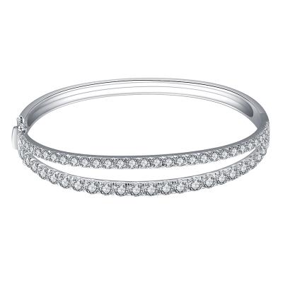 China MS-466 18k White Gold Fashion Jewelry Half Eternity Lab Diamond Bracelet for sale