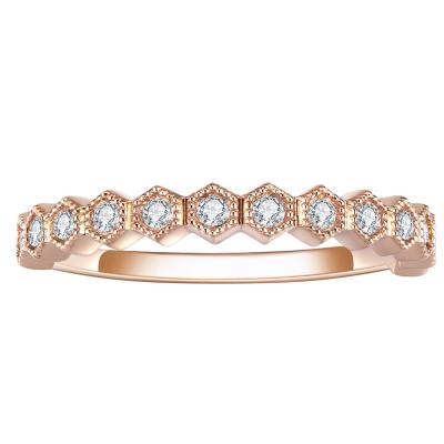 China MS-591 18k Yellow Gold HPHT Gold Lab Diamond Half Eternity Ring for sale