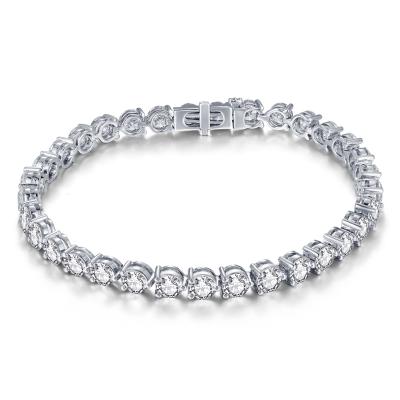 China Wholesale Gold FASHIONABLE Synthetic Diamond Tennis Chain from Messi Jewelry MS-307 10K 14K 18K 4.2mm GH SI Diamond Tennis Bracelet Lab Developed for sale