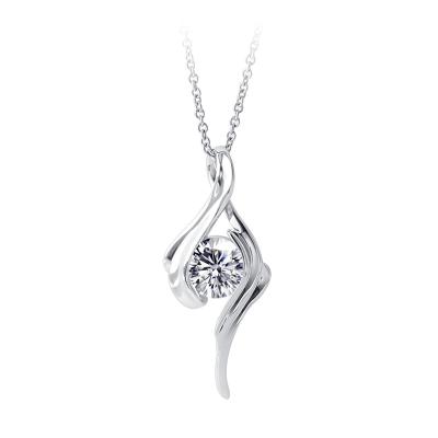 China Messi Jewelry MS-209 1.0carat CVD 18K 14k White Gold Necklace AU750 Cute Lab Diamond Necklace for sale