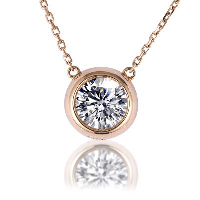 China MS-108 Rose Gold Jewelry Lab Grown Diamond Necklace 10K 14K 18K Gold Environmental Friendly Necklace for sale