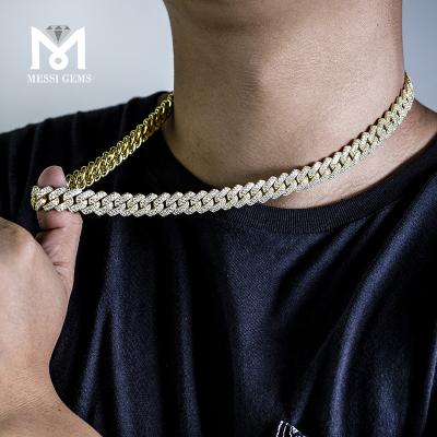 China Hiphop Men Chains Hip Hop Chain 925 Sterling Silver Lab Diamond Vvs Moissanite Cuban Link Jewelry for sale