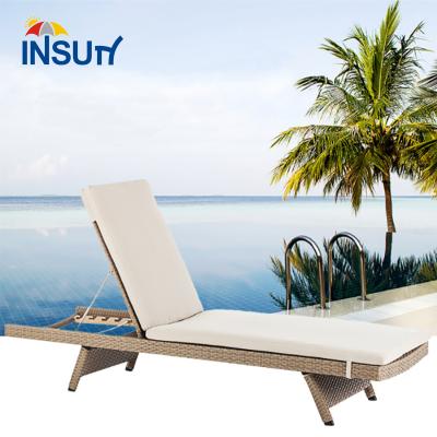 China Furniture UV resistance bamboo daybed rattan folding bed beach chair sun lounger convertible wicker sofa for pool side for sale