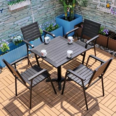 China Time Furniture Outdoor Dining Table Set Modern Square Dining Table Set Wood Dining Table for sale