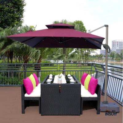 China Outdoor Weather Furniture Dining Table Set Garden Rattan Outdoor Chair and Table Funiture for sale