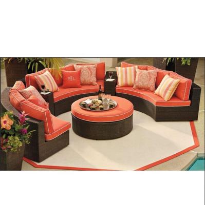 China Wholesale Outdoor Weather Furniture Rattan Sofa Set Balcony Courtyard Sofa Leisure Round Chair for sale