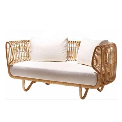 China Weather Outdoor Furniture Indonesian Rattan Sofa Chair Art Natural Balcony Furniture Rattan Wooden Chair On Sale for sale