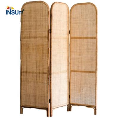 China Outdoor real living room japanese style rattan living room porch movable screen rattan furniture bedroom movable folding for sale