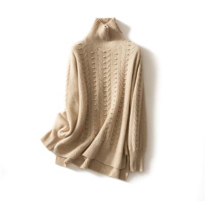 China High Casual 100% Pure Cashmere Winter Anti-wrinkle Loose Collar Cashmere Sweater for sale