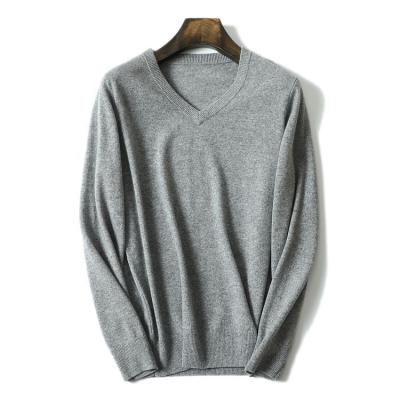 China Anti-wrinkle men round neck fashion loose knitted 100% cashmere based pullover for sale