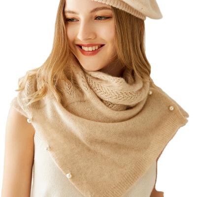 China New Arrivals European American Pure Cashmere Winter Simple Women's Knitted Shawl Scarf for sale