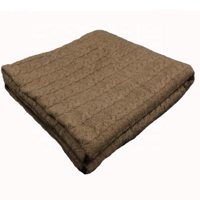 China Wholesale Jacquard Cable Blanket Cashmere Thick Knitted Warm Blankets for sale