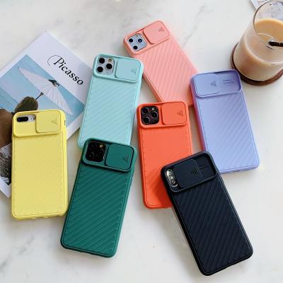 China New Shockproof Arrive Lens Slide Camera TPU Soft Mobile Phone Case Protective Cover For Iphone 11 12 13 pro max With Camera Protection for sale