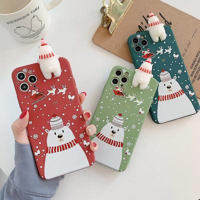 China Protect More Squishy Cute Merry Christmas Winter 3D Deer Elks Bear Cell Phone Case For iphone 11/pro max/X/XS/XSM for sale