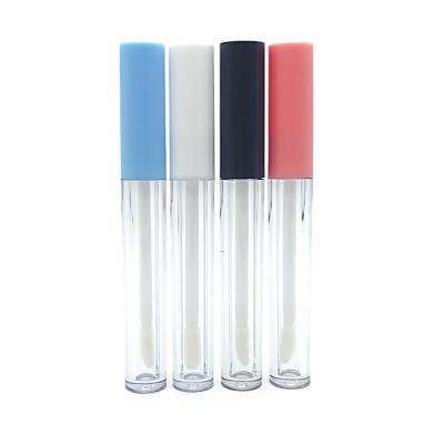 China Blue 2.5ml/cosmetic empty pin/black/white lid lip gloss tubes with applicator for cosmetic for sale