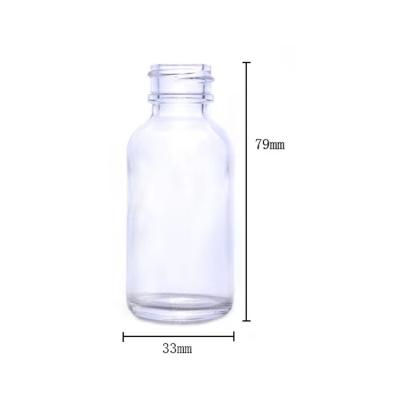 China Personal Care 1oz Clear Clear Boston Glass Bottle With 30ml Pump for sale