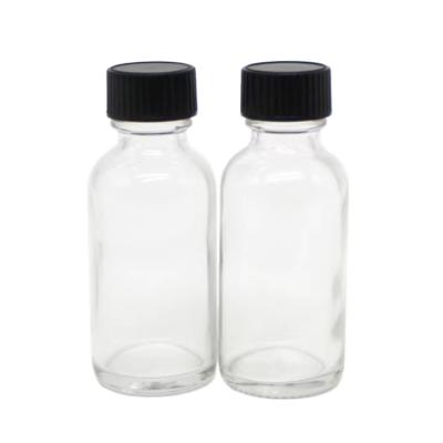 China Personal Care 1/2oz Clear Clear Boston Round Glass Dropper Bottle for sale