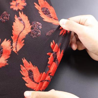 China High Quality Bare Devore 4 Way Memory Stretch Fabric Blush Elastic Velvet Fabric for sale