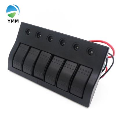 China ABS 2/3/4/5/6/8 Pins 12V Rocker Switch Panel With Label Or LED Laser Printing for sale