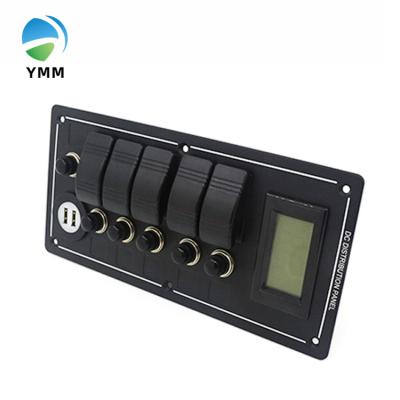 China Rocker Switch Aluminum Panel With USB Car Charger Power Socket Voltmeter Ammeter for sale