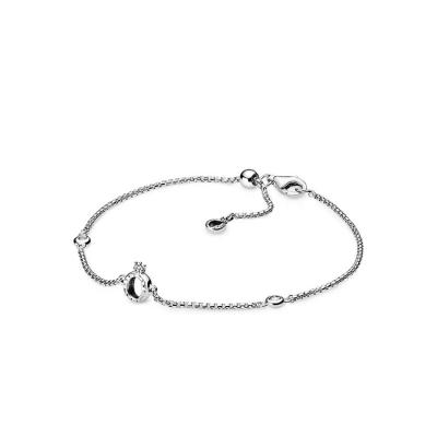 China Shiny fashionable simple design of Europe and America crown O 925 silver bracelet for women for sale