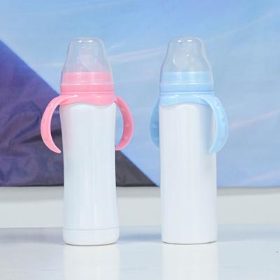 China Hot Selling BPA Free 8 Ounce Food Grade Double Wall Insulation Baby Care Vacuum Bottle 304 Stainless Steel Baby Feeding Bottle for sale