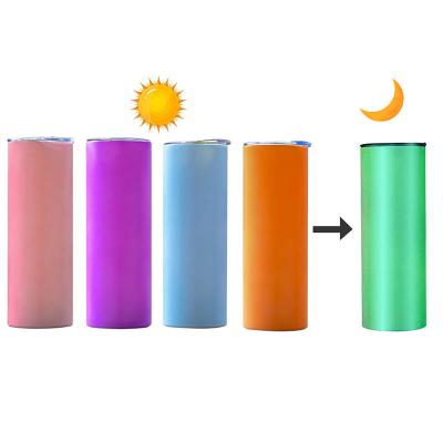 China 20oz Disposable Sublimation Tumbler UV Color Change Tumbler Upright Color Change Under The Sun for sale