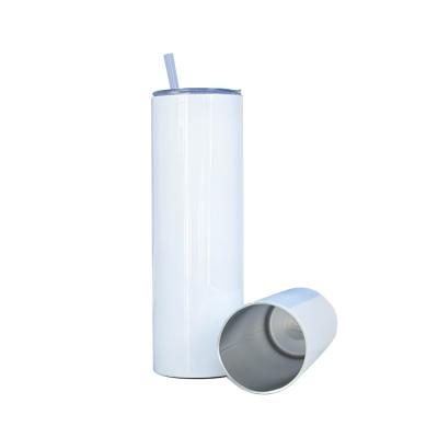 China Overseas Warehouse Stocked In Stock Double Wall Straight White Sublimation 20 Ounce Tumbler Empty Tumbler for sale