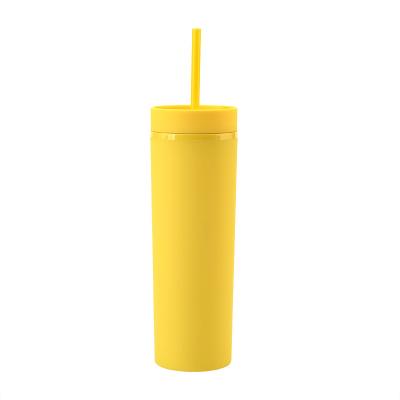 China Sustainable USA Store 16oz Double Wall Eco Friendly Cold Lean Drinks Plastic Tumbler Cup With Lids And Straws for sale