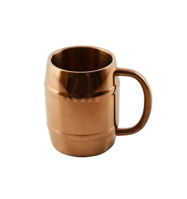 China Wholesale Custom Eco-friendly Stainless Steel 300ml Hammer Beer Moscow Mule Copper Stocked Copper Mug With Brass Handle for sale