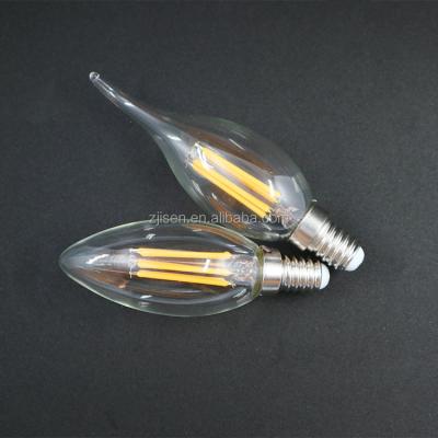 China Indoor Lighting High Quality E14 E27 Led Filament Candle Flame Bulb 6w for sale