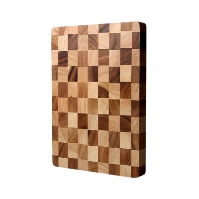 China CLASSIC Acacia Wood and Rubber End Board Cheese Grain Tray and Serving Tray Wooden Grain End Durable Cutting Board Serving Board for sale