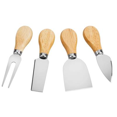 China High Quality Durable Stainless Steel Cheese Knives Set With Wooden Handle For 4pcs Set Of 4 Durable Stainless Steel Cheese Knives Set for sale