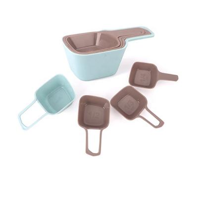 China 4Pcs/Set Plastic Viable Measuring Cups And Spoons Set DIY Cooking Tools 4 In 1 Table Spoon For Liquids And Solids for sale