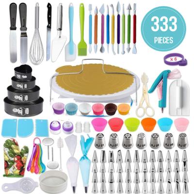 China 333pcs Disposable Cake Decorating Tools Kit Fondant Cake Decoration Tools Pastry Bakeware for sale