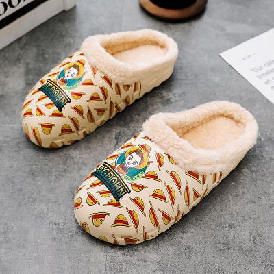 China CUSHIONING Winter Slippers Fashionable Casual Home Thicken Bread Unique Soft Slippers For Women Men Original Brand Slippers Custom Shoes for sale